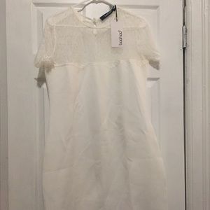 CLEARANCE !!! Boohoo Plus White Lace dress